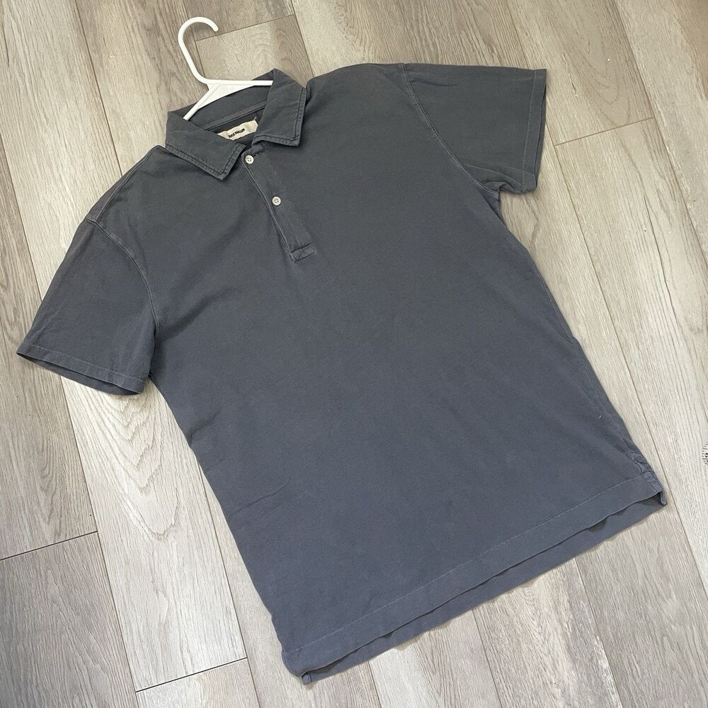 Buck Mason Polo Shirts cotton short sleeve mens Blue (medium)